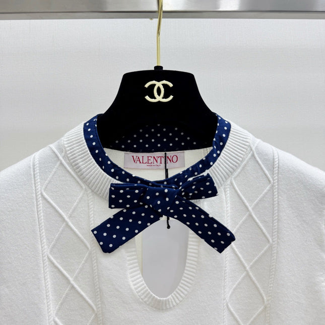 VALENTINO 26S SHORT-SLEEVE KNIT TOP 452