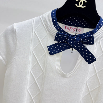 VALENTINO 26S SHORT-SLEEVE KNIT TOP 452