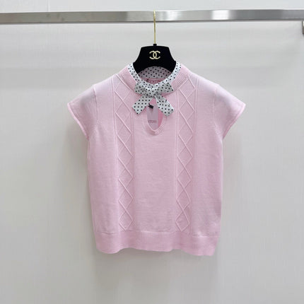 VALENTINO 26S SHORT-SLEEVE KNIT TOP 453