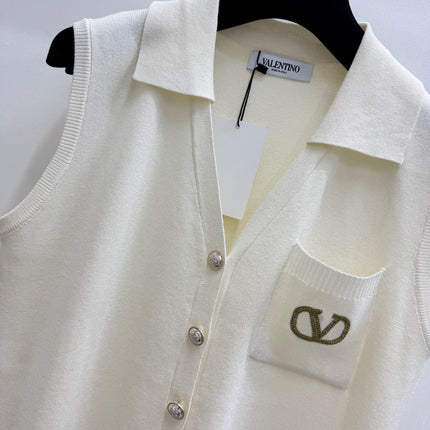 VALENTINO 26S COLLARED KNIT VEST 398
