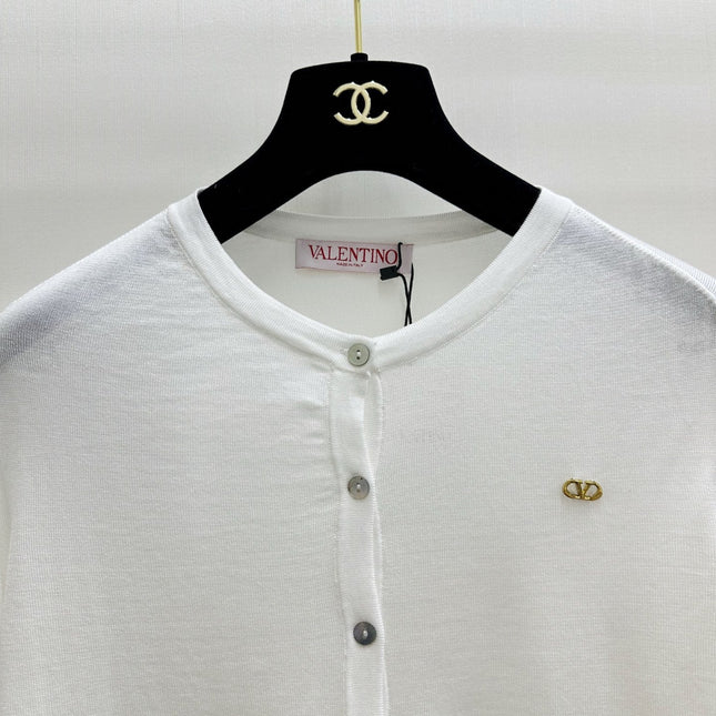 VALENTINO 26S ROUND-NECK KNIT CARDIGAN 400