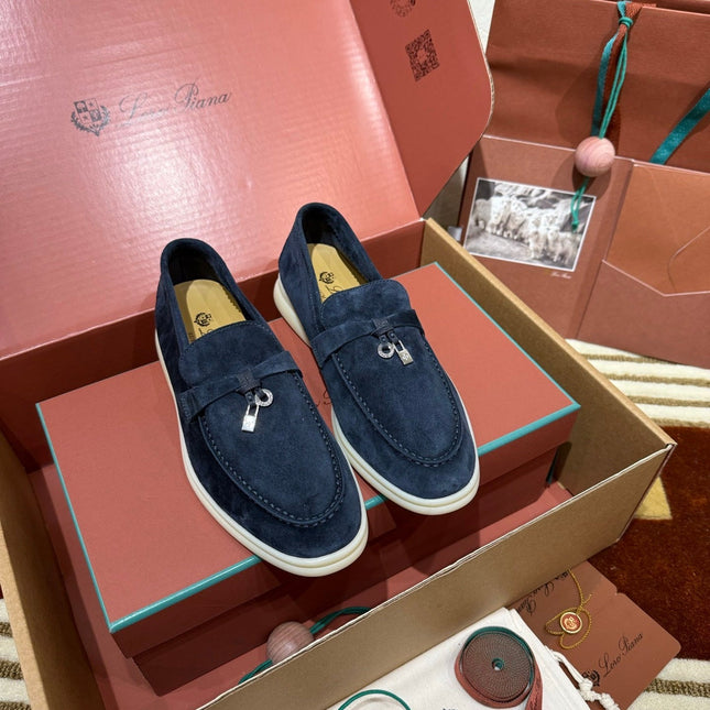 LP SUMMER CHARMS WALK LOAFERS IN NAVY BLUE SUEDE
