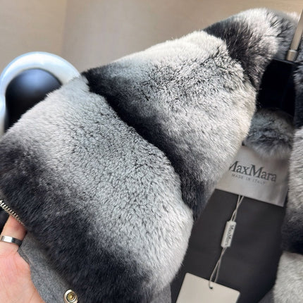 MAX MARA 25S VEST WITH RABBIT FUR COLLAR 058