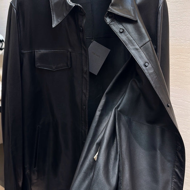 PRADA 25S LEATHER SHIRT JACKET 451