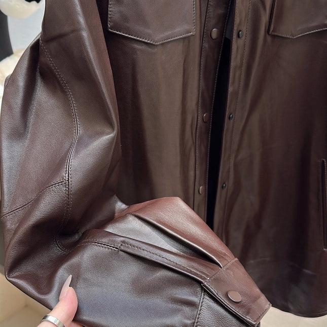 PRADA 25S LEATHER SHIRT JACKET 452