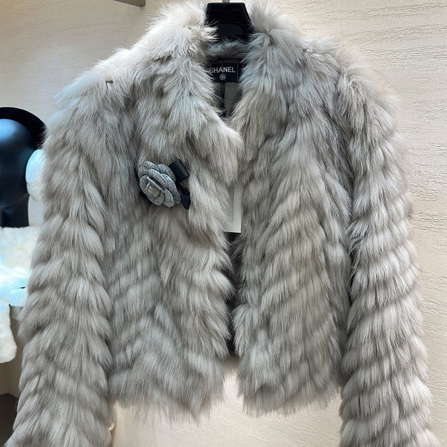 CHANEL 26S SHORT FOX FUR JACKET 808