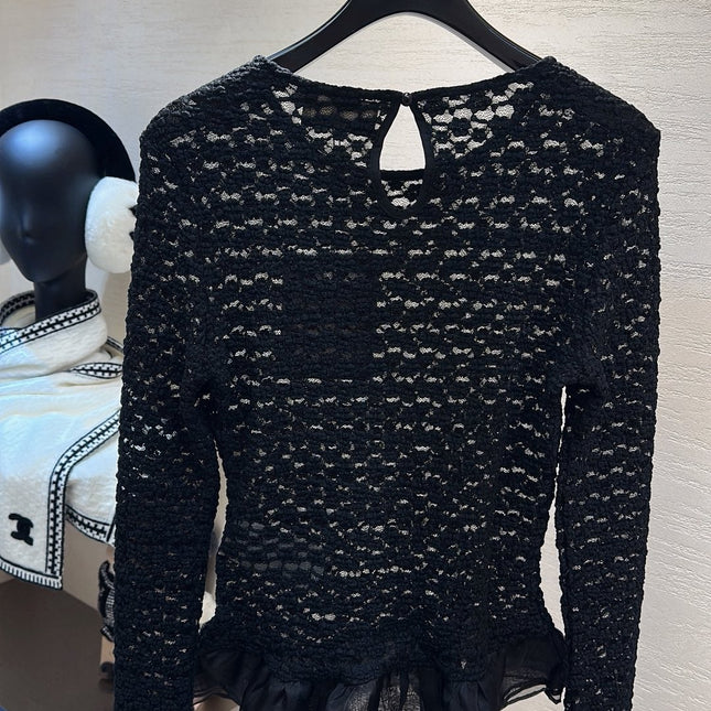 CHANEL 26S SHEER ORGANZA BLOUSE 660