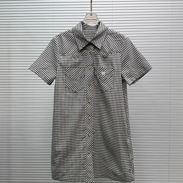 CELINE 26S PLAID SHIRT DRESS 494