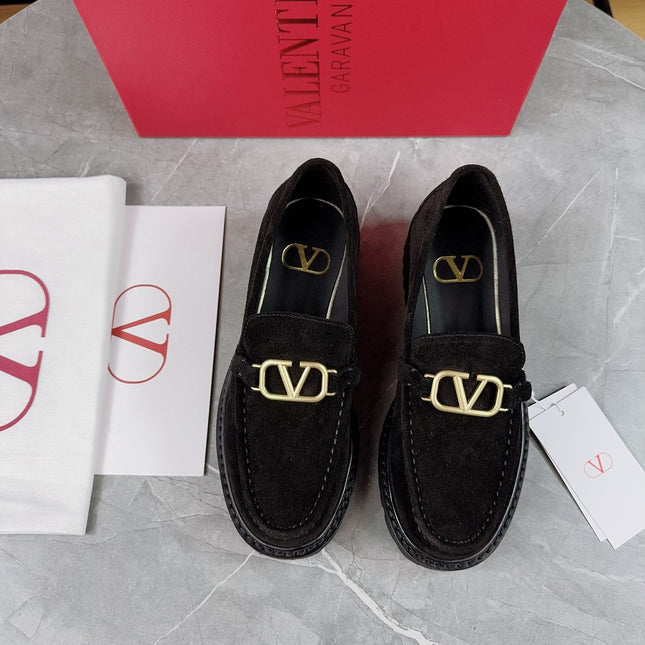 VALENTINO 26S LOAFERS IN BLACK SUEDE