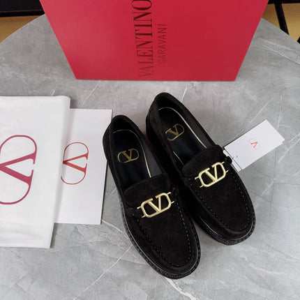 VALENTINO 26S LOAFERS IN BLACK SUEDE