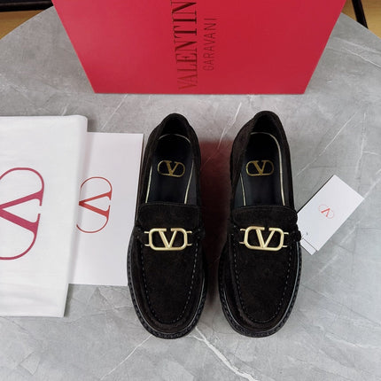 VALENTINO 26S LOAFERS IN BLACK SUEDE