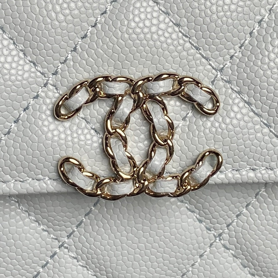CHANEL 25S KELLY BAG 19 IN POWDER BLUE CALFSKIN GOLD HARDWARE