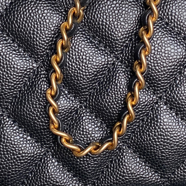 CHANEL 25S VANITY CASE BAG 19 IN BLACK CALFSKIN GOLD HARDWARE