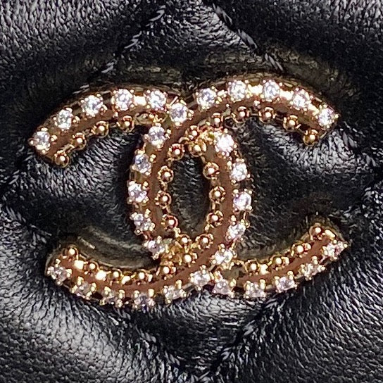 CHANEL 25S VANITY CASE 17 IN BLACK LAMBSKIN GOLD HARDWARE