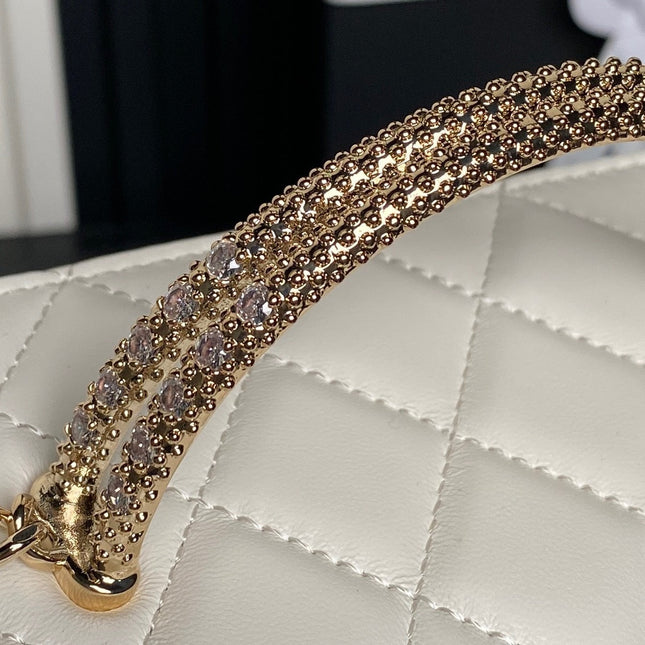 CHANEL 25S VANITY CASE 17 IN IVORY LAMBSKIN GOLD HARDWARE