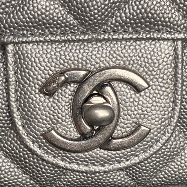CHANEL 25S FLAP BAG 20 IN DARK GRAY CALFSKIN