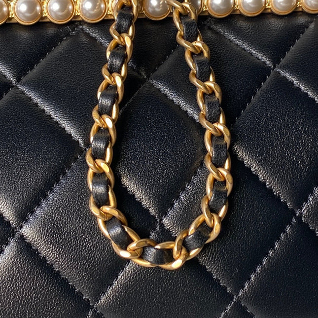CHANEL 26S CROSSBODY BAG 20 IN BLACK LAMBSKIN