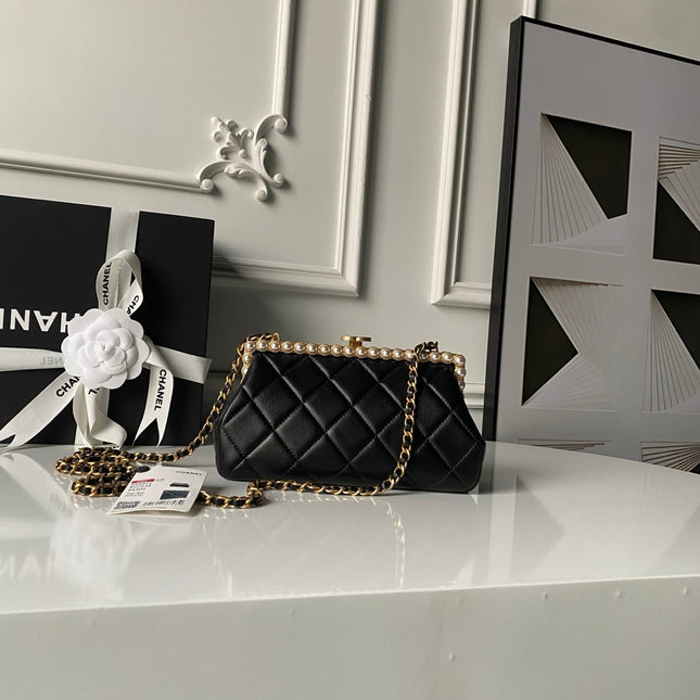 CHANEL 26S CROSSBODY BAG 20 IN BLACK LAMBSKIN