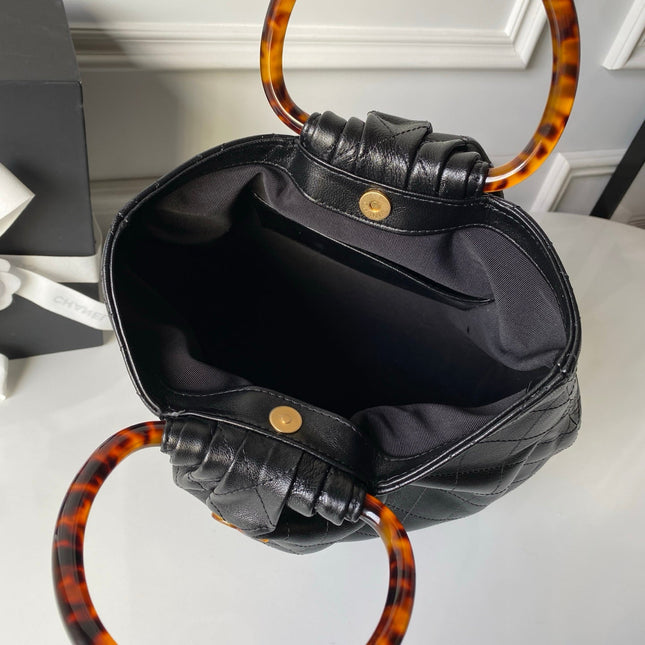 CHANEL 26S HAND BAG 32 IN BLACK LAMBSKIN