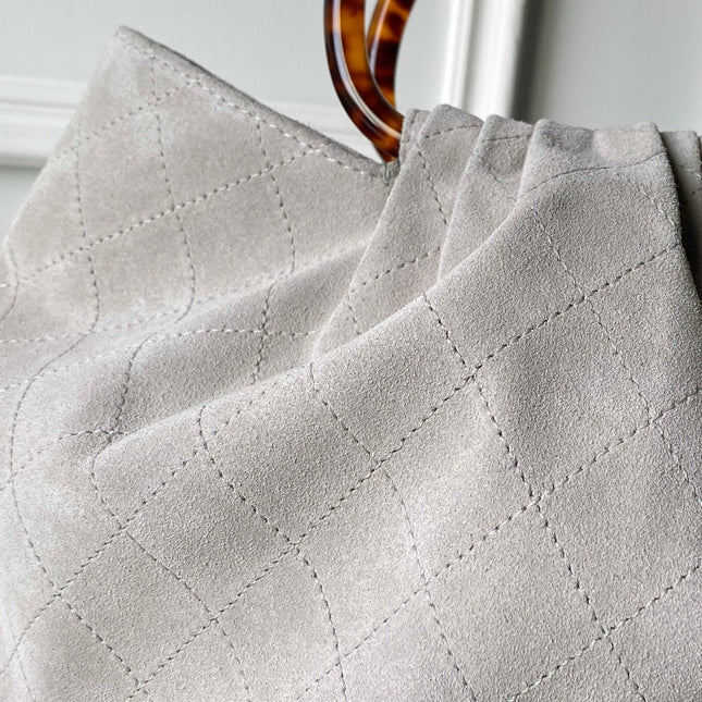 CHANEL 26S HAND BAG 32 IN LIGHT GREY BEIGE SUEDE