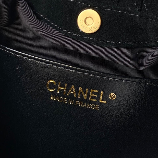 CHANEL 26S HAND BAG 32 IN BLACK SUEDE
