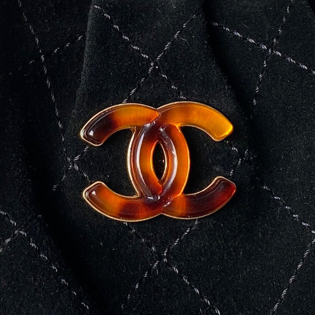 CHANEL 26S HAND BAG 32 IN BLACK SUEDE