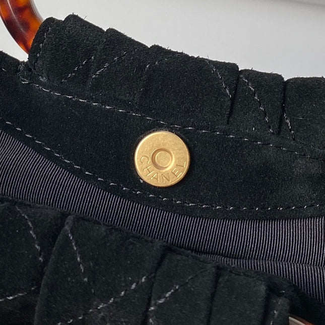CHANEL 26S HAND BAG 32 IN BLACK SUEDE