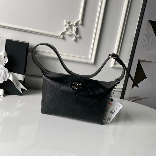 CHANEL 26S HOBO BAG 23 IN BLACK LAMBSKIN