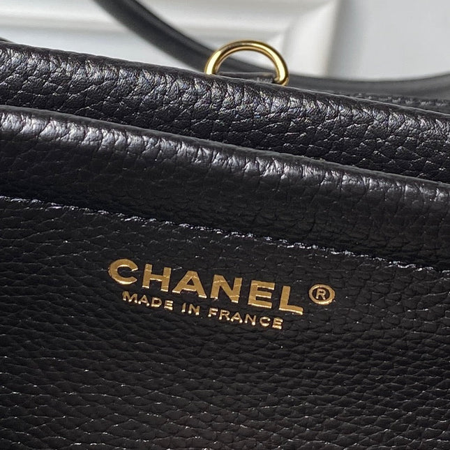 CHANEL 26S BOWLING BAGUETTE BAG 30CM IN BLACK CAVIAR CALFSKIN
