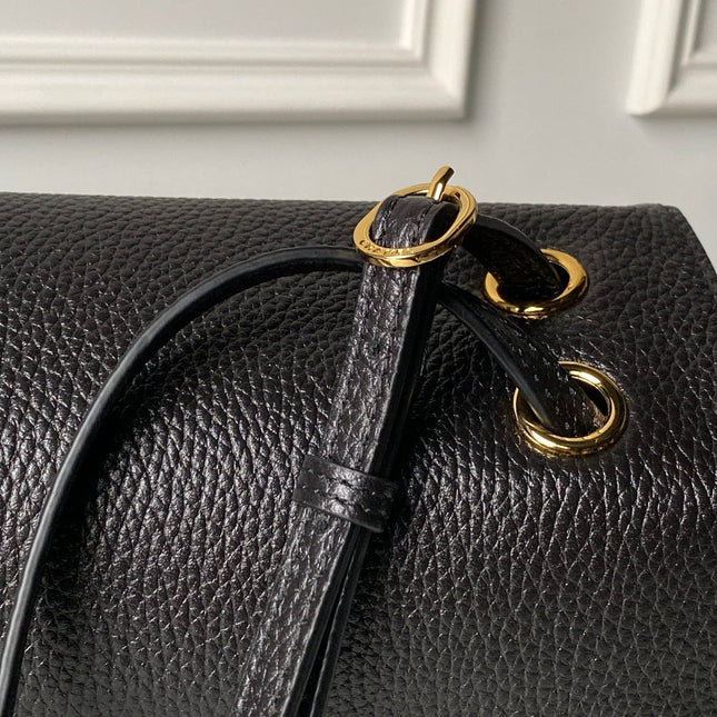 CHANEL 26S CC LOGO SHOULDER BAG 32 IN BLACK GRAINED CALFSKIN