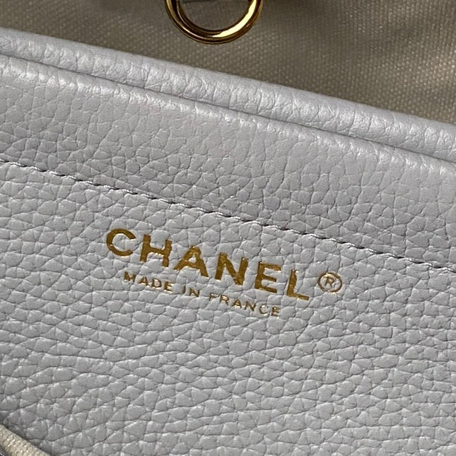CHANEL 26S BOWLING BAGUETTE BAG 30CM IN GREY CAVIAR CALFSKIN