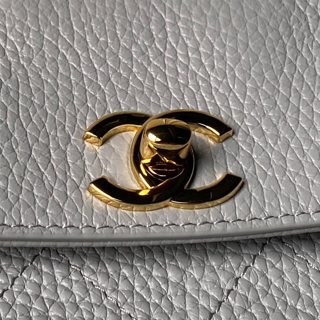 CHANEL 26S BOWLING BAGUETTE BAG 30CM IN GREY CAVIAR CALFSKIN
