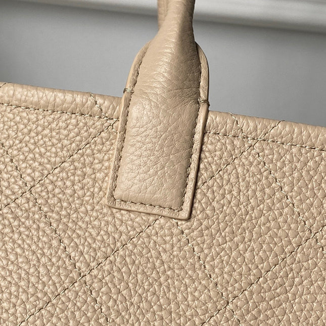 CHANEL 26S BOWLING BAGUETTE BAG 30CM IN BEIGE CAVIAR CALFSKIN