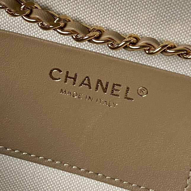 CHANEL 26S CHAIN CLUTCH BAG 32 IN TAN BROWN QUILTED SUEDE GOLD HARDWARE