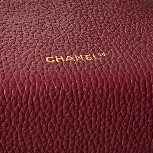 CHANEL 26S VANITY BAG 19 IN BURGUNDY RED CAVIAR CALFSKIN GOLD HARDWARE