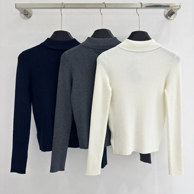 PRADA 25S LONG-SLEEVE KNITTED POLO SHIRT 294