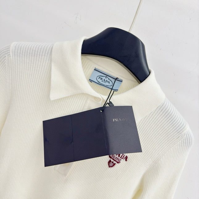 PRADA 25S LONG-SLEEVE KNITTED POLO SHIRT 294