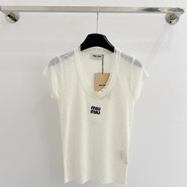 MIUMIU 26S SHORT-SLEEVED SWEATER STYLE 1095