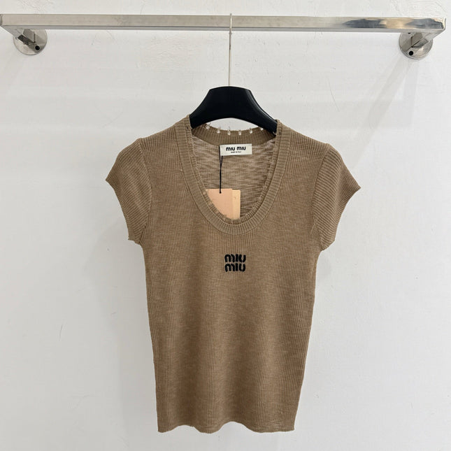 MIUMIU 26S SHORT-SLEEVED SWEATER STYLE 1096