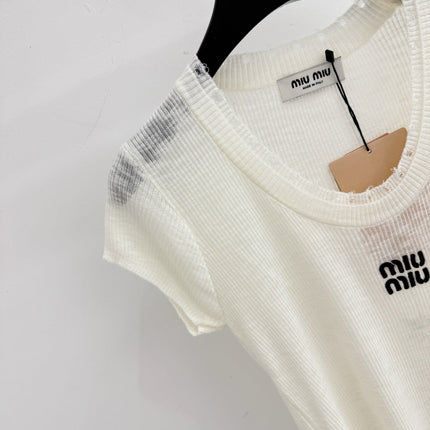MIUMIU 26S SHORT-SLEEVED SWEATER STYLE 1095