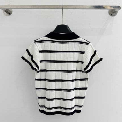 MIUMIU 26S SHORT-SLEEVED KNIT POLO SHIRT STYLE 1093