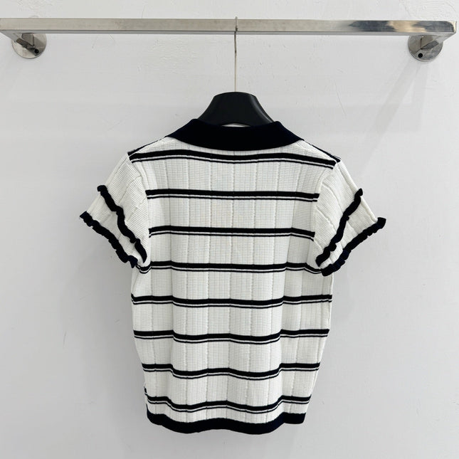 MIUMIU 26S SHORT-SLEEVED KNIT POLO SHIRT STYLE 1093