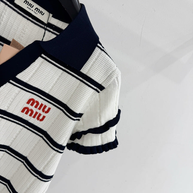 MIUMIU 26S SHORT-SLEEVED KNIT POLO SHIRT STYLE 1093