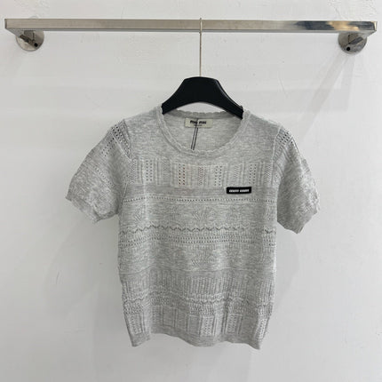 MIUMIU 26S SHORT-SLEEVED SWEATER STYLE 1075