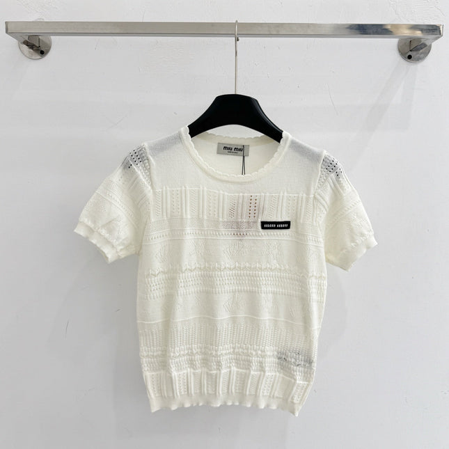 MIUMIU 26S SHORT-SLEEVED SWEATER STYLE 1074