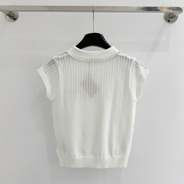 MIUMIU 26S SHORT-SLEEVED KNIT POLO SHIRT STYLE 1073