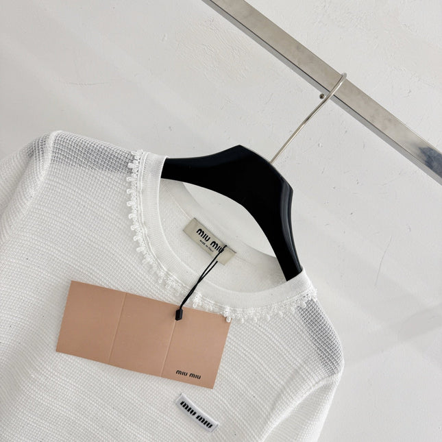 MIUMIU 26S SHORT-SLEEVED SWEATER STYLE 1063