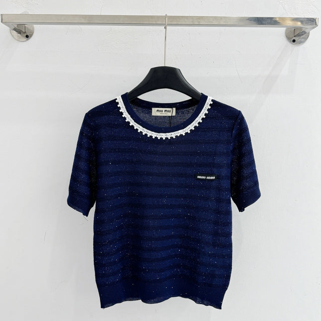 MIUMIU 26S SHORT-SLEEVED SWEATER STYLE 1064
