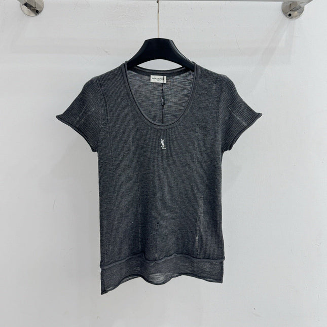 YSL 26S SHORT SLEEVE KNIT T-SHIRT 424