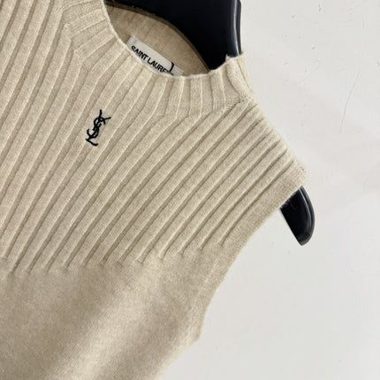 YSL 26S SLEEVELESS MOCK NECK KNIT TOP 492